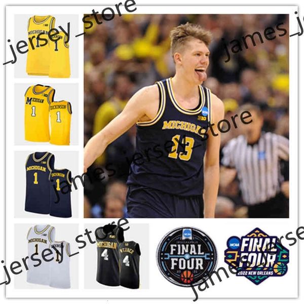 Mit88 College Custom Michigan Wolverines genähtes Basketballtrikot Charles Matthews Jor und Poole Isaiah Livers Mike Smith Franz Wagner Hunter