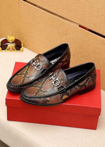 

2022 men formal business brogue wedding party dress shoes new men's slip on crocodile flats male brand casual genuine leather loafers s, Black