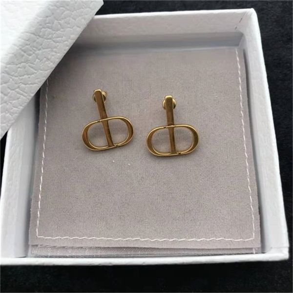 

2022 fashion 20% off designer jewelry d di 1.1 long without drill vertical bar women's simple hollow out earrings, Golden