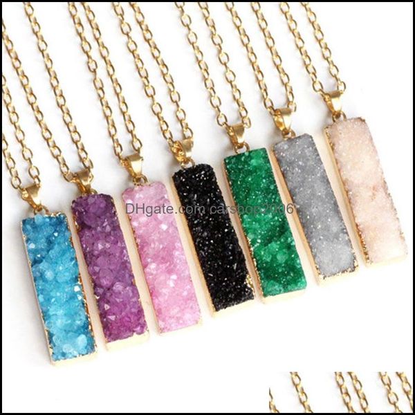 

pendant necklaces pendants jewelry simple fashion crystal gold plated irregar natural stone for women dhq3k, Silver