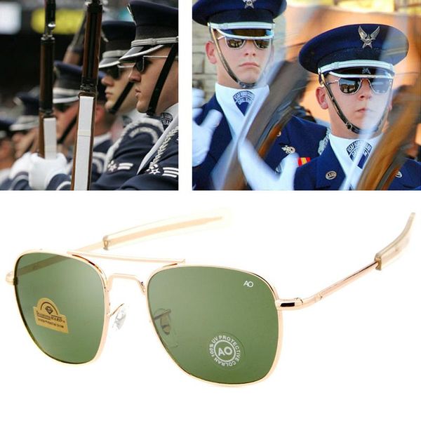 Óculos de sol 2022 AO 8054militar Fashion Army To Pilot 52mm Brand American Lens Optical Glass