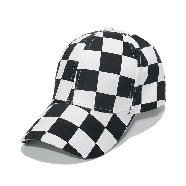 Nova Moda Primavera Verão Ao Ar Livre Esporte Paizinho Chapéus Preto Vermelho Vermelho Manta Verificação Baseball Cap Homens 4 Cores