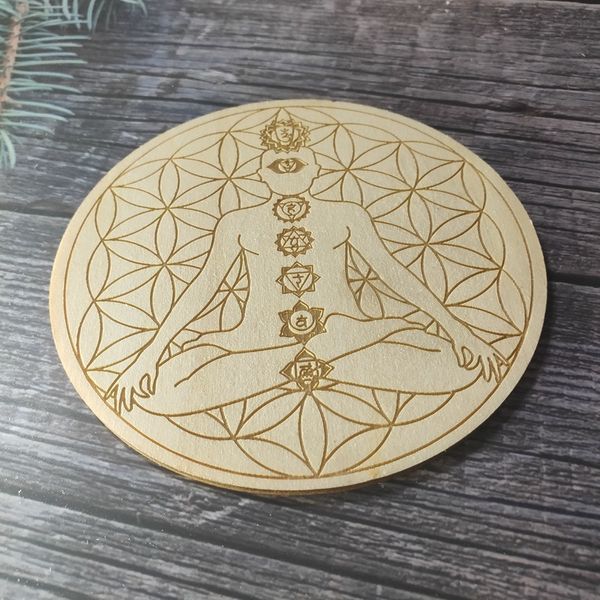 

2pcs party supplies altar wooden divination pendulum board sets star sun moon laser cut slice wood base coasters wall sign decor pointed