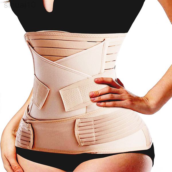 Treinador de cintura esbelta de cinto 3 em 1 cinto pélvico da barriga Corset de faixa de maternidade Pós -parto de recuperação do bandagem Shapers L220802