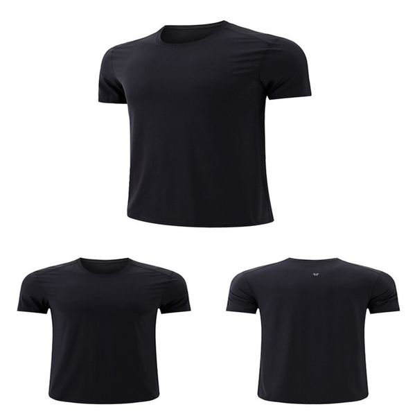 

summer men's lu t shirts brand short sleeved tees cool ice slim fit sports t-shirt fitness training quick drying clothes lu-0356 tshirt, White;black