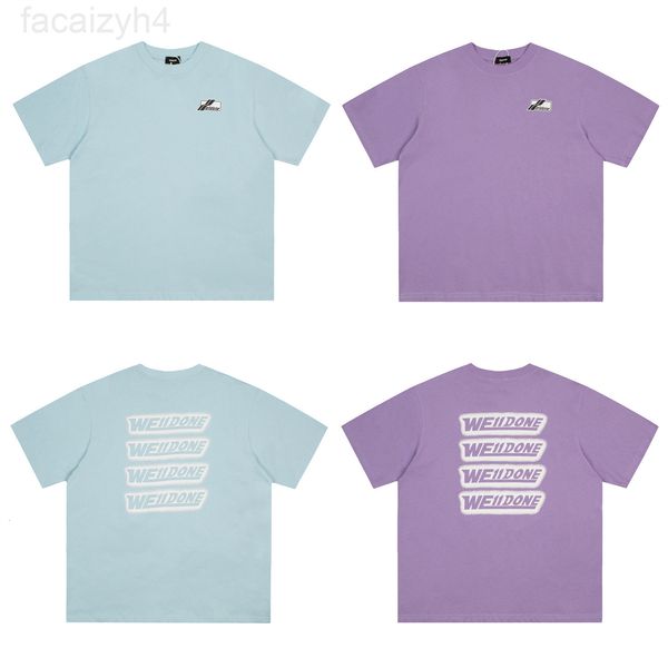 

men's t-shirts designer 2022 summer new we11 back bullet screen letter short sleeve men's and women's same batch 9iso, White;black