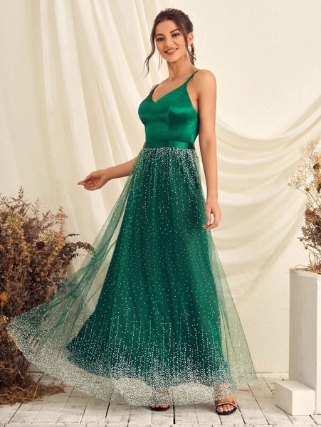 

dobby mesh hem maxi cami dress s1lz#, Black;gray