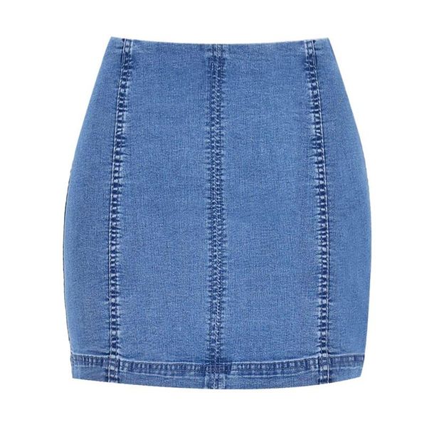 

skirts women's high-waisted slim 100%cotton skirt for women fashionable retro blue bag hip denim female trendy wild j036, Black