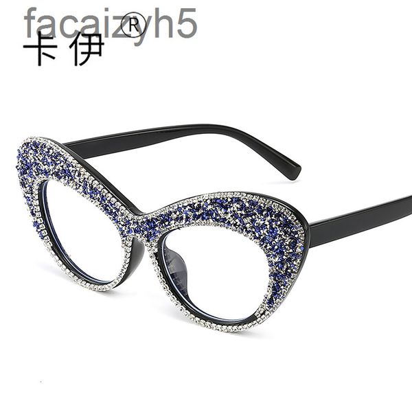 

sunglasses designer new diamond inlaid cat's eye personalized paste party women's glasses walking show street shooting glassesv9q3, White;black