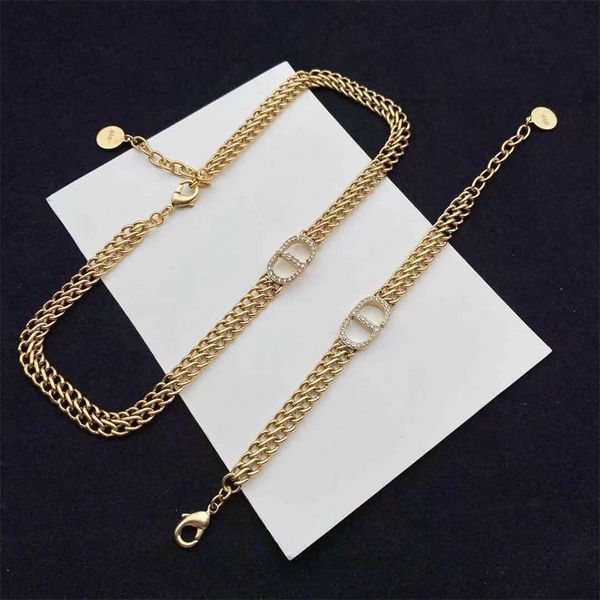 

81% off factory for sale net red same style neck chain female family new ancient gold nose diamond inlaid multi-layer necklace, Black