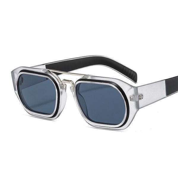 Mode Suqare Sunglasse Männer Schild Luxus PC Bunte Rahmen Farbverläufe Objektiv Reise Sonnenbrille 220629