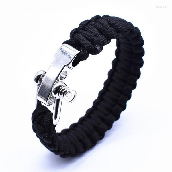 Arrivo a catena di link Arrivo per esterni Sports arrampicata con fibbia regolabile uomo Paracord Regali creativi fatti a mano Simple gioiello LinkLink LARS22