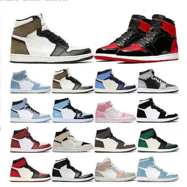 

mens basketball shoes shoe jumpman 1 1s womens hyper royal shadow 2.0 university blue bred patent dark barely orange green men trainer sport, Black