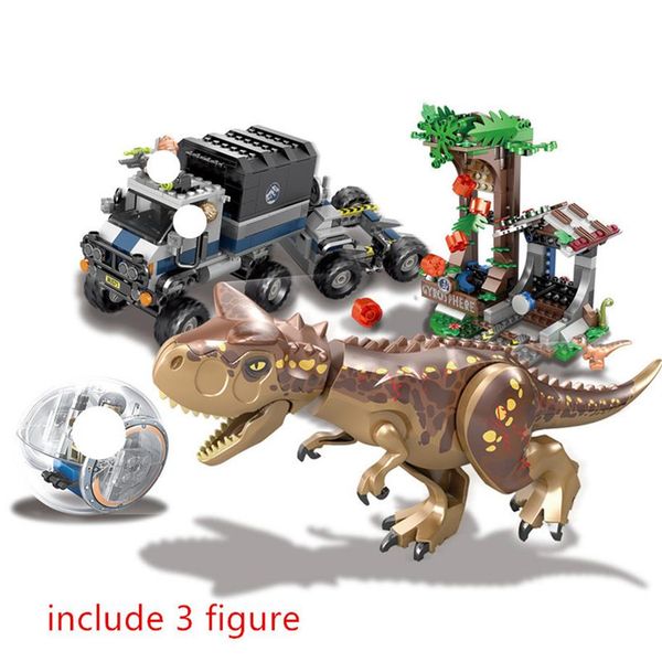 

world park carnotaurus gyrosphere escape building blocks kit bricks classic265s