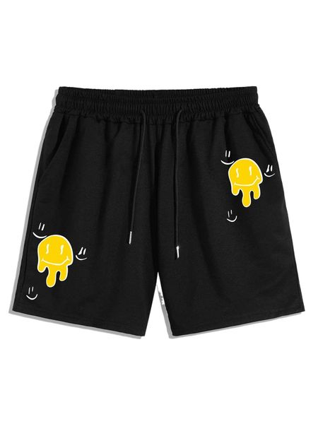

romwe guys cartoon graphic shorts e4lu#, White;black