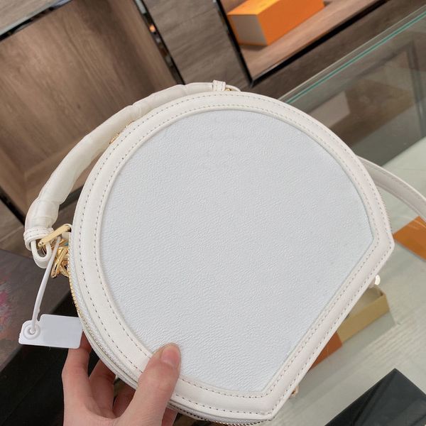 

toles bags round package cross body purse old pattern genuine leather black letters patchwork zipper removable shoulder strap