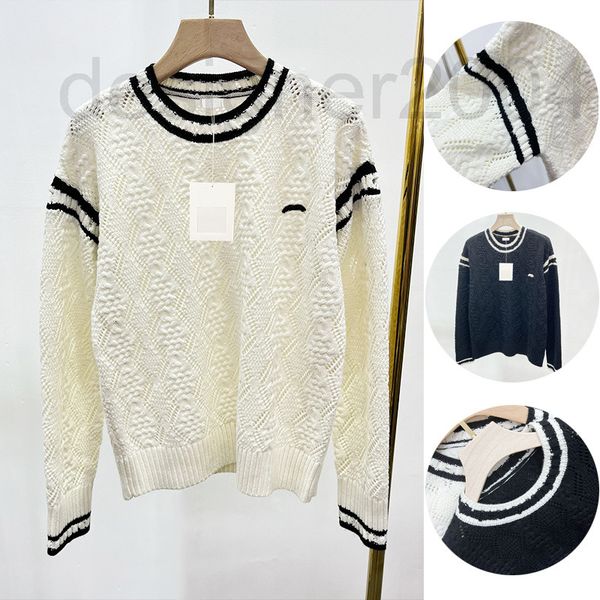 

women's sweaters designer high version 2022 early spring new xiaoxiangfeng wool white check sweater women's pullover wbnr, White;black
