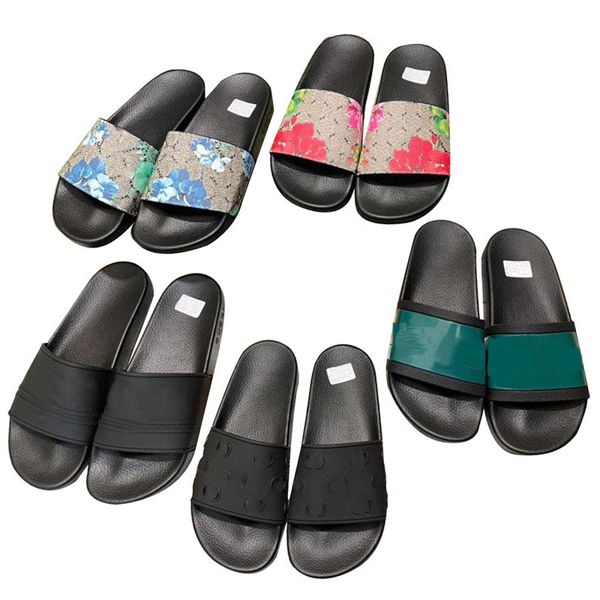 

beach women luxury designer men slippers slide ladies flip flops mens womens slipper sandals classic laser colorful slipper size 35-46, Black