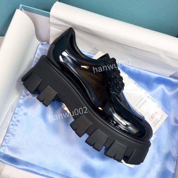 

fashion platform women's casual shoes designer lace-up sneakers leather rubber elastic trainer size35-40, Black