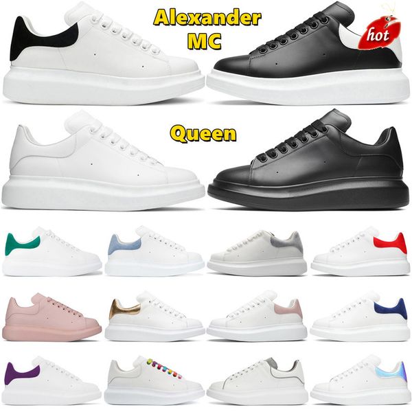 

designer mc queens alexander casual shoes men women platform sneakers luxury suede leather mens tainers outdoor chaussures, Black