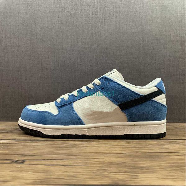 

high a+++ quality skateboard shoes duks low retro prm beige blue furky suede leather outdoor trainers ship shoebox fast delivery size 36-46, Black