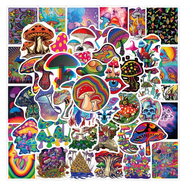 

50 pcs mixed graffiti lapsticker anime cartoon stickers sychedelic style mushroom car fridge helmet pad bicycle bike motorcycle guitar decor