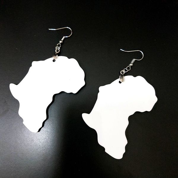 

sublimation earrings fashion accessories blank white pendants diy dangler africa map earring handwork for gift, Silver