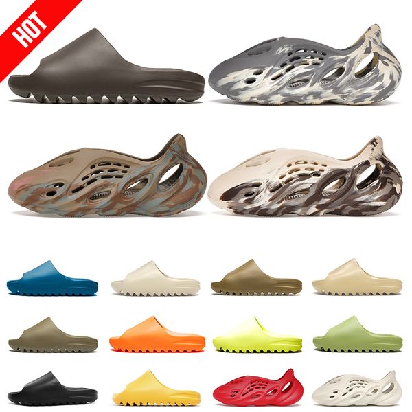 

foams runners sliders men women slippers designer triple white black bone core cream clay desert sand moon gray ochre earth brown ararat soo