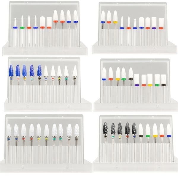 Fräser-Set, 10 Stück, Keramik-Hartmetall-Nagelbits zum Entfernen von Gel-Lack, Bohrer, Maniküre-Maschine, Pediküre, 220630