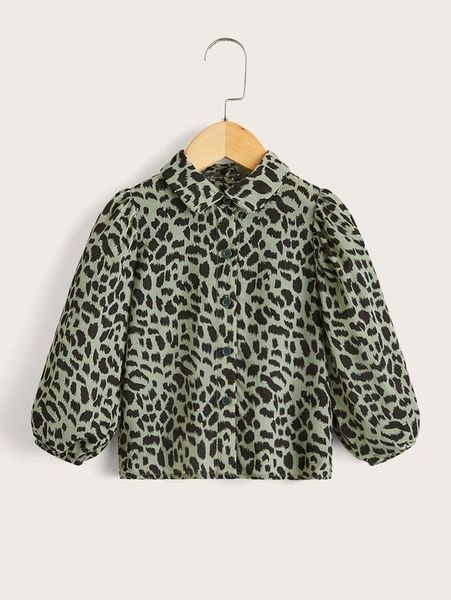 

toddler girls allover print lantern sleeve blouse she, White;black