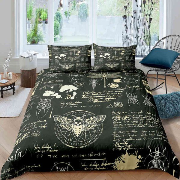 Death Moth Bedding Set Butterfly Modern 3D Print ed EMPORTER LUZULY RAINH KING TAMANHO DE TAMPO DE EUVET GEOMETRIL