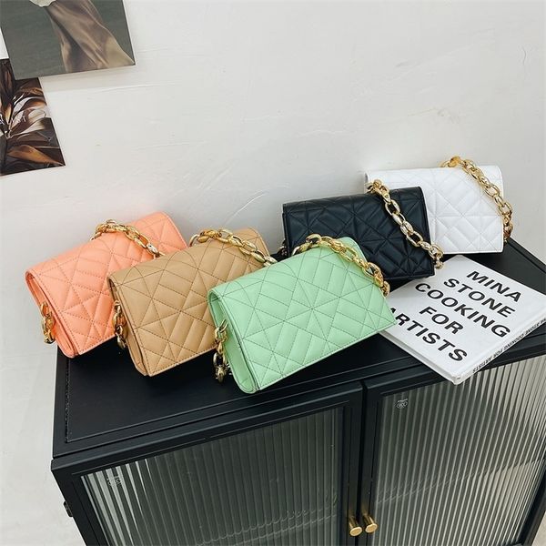 

women solid color simple underarm bags fashion geometric eming ladies casual thick chain small shoulder handbags 220602