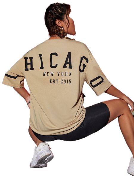 

letter graphic drop shoulder tee a0uz#, White