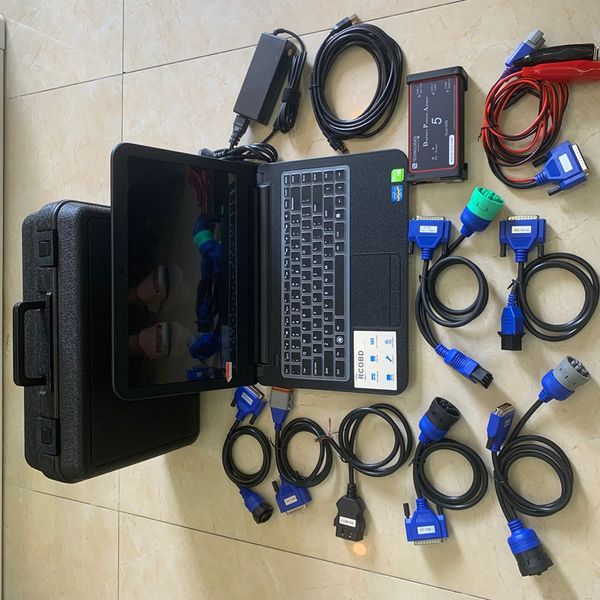 Ferramenta de diagnóstico de caminhão diesel Dpa5 Adaptador de protocolo Dearborn resistente 5 cabos completos ssd instalado bem em novo laptop