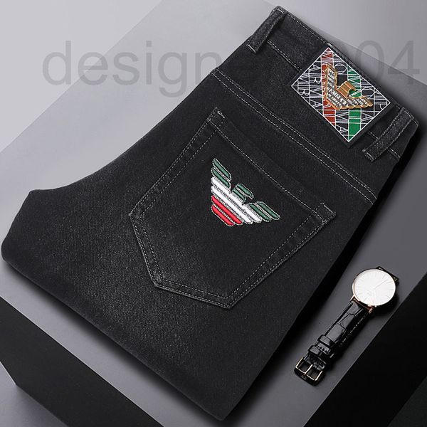 

men's jeans designer 2022 spring new men's jeans straight goods dark elastic denim cotton pants 0okf, Blue