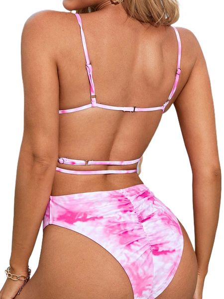 

tie dye ruched one piece swimsuit q3nj#, White;black