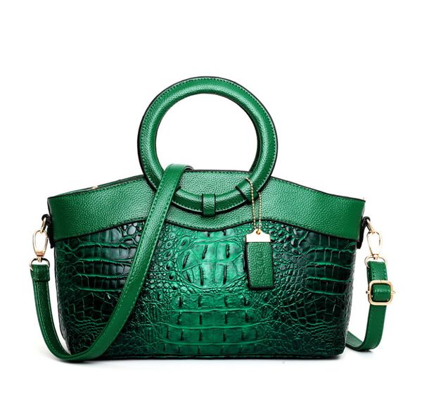 Bolsas de luxo Bolsas femininas Designer Crocodilo Mulher bolsa de couro Handies Green Party Tote Sacos de ombro