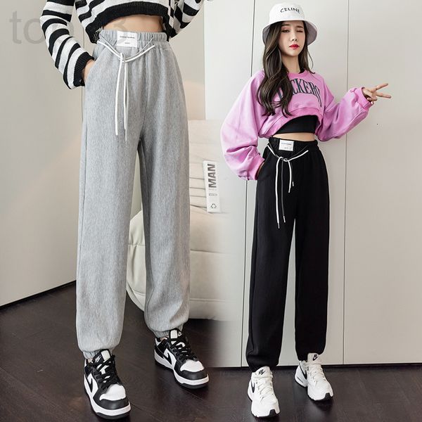 

women's jumpsuits & rompers designer 2021 autumn and winter new grey sweatpants women harlan leggings casual lace up pants fashion 7b33, Black;white