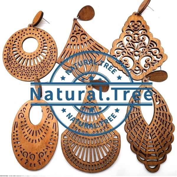 

6pairs lot african drop wooden earrings can mixed 6 designs 220817, Golden;silver