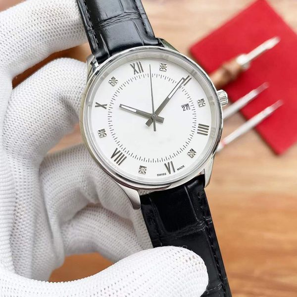 

41mm men's sport watches mechanical leather wrist watches sapphire glasses stainless steel wristwatch rx081101, Slivery;black