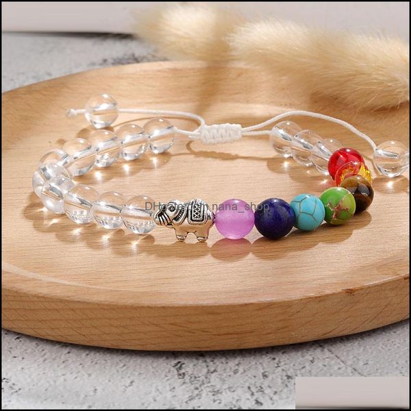 

beaded strands bracelets jewelry fashion 7 chakras lava bracelet elastic yoga beaded rope natural stone volcanic bead bracele dhhwt, Black