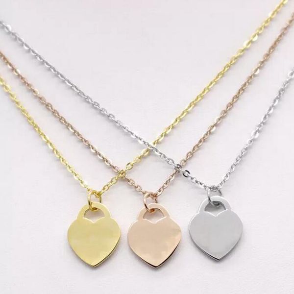 

stainless steel rose gold tag letter love peach heart necklaces for women choker trend fashion wedding festival party punk hip hop jewelry b, Silver