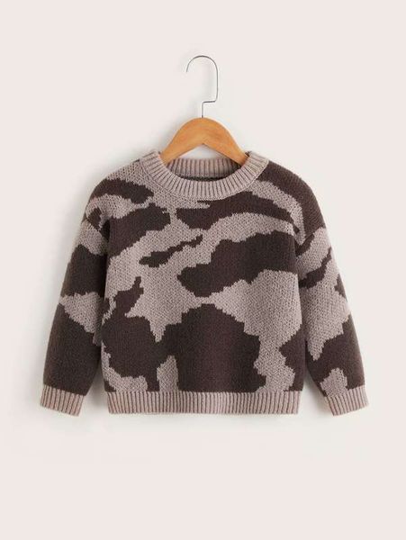 

toddler boys graphic pattern drop shoulder sweater she, Blue