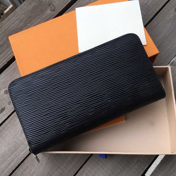 

15566 zippy wallet soft leather mens womens iconic textured fashion long zipper wallets coin purse card case holder wih box, Red;black