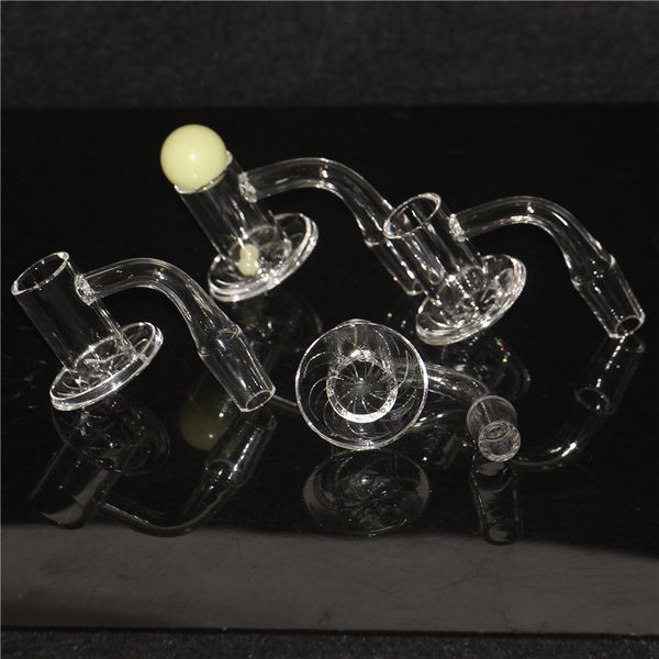 Smoking Blender Spin Quartz Banger Set 14mm 18mm Maschio Chiaro Giunto Terp Slurper Quarzo Chiodi 45 90 Gradi Incandescente Perla Perla Pillola Per Dab Rigs Bong