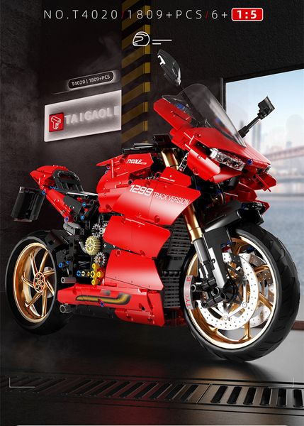 

wholesale customized explosive mechanical motorcycle building blocks ducati small particle model assembling children's puzzle toys gift
