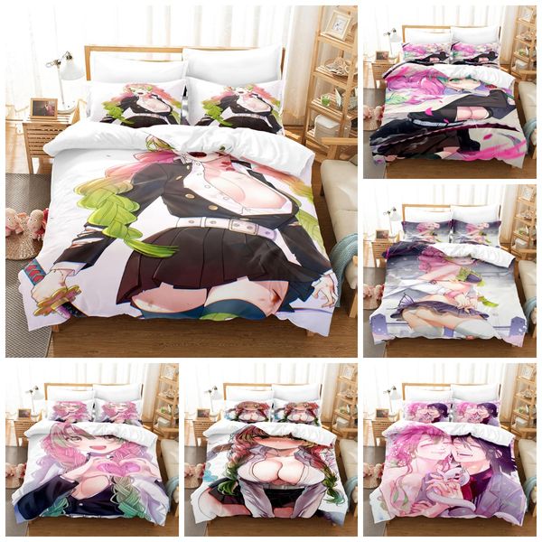 

wholesale custom 3d printing bedding sets kanroji mitsuri duvet cover set children universal polyester skin friendly breathable quilt cover