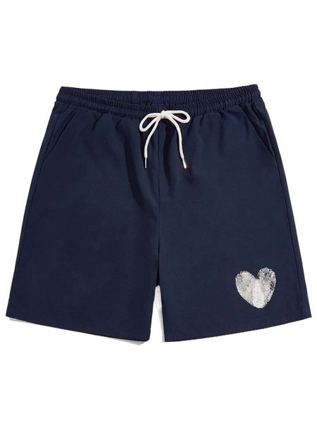 

romwe guys heart print shorts t9ut#, White;black
