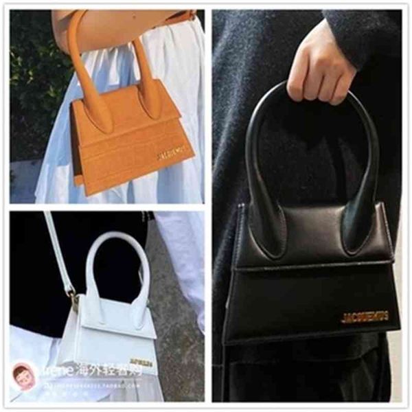 

2022 buy jacquem versatile ins cowhide crocodile single shoulder bag messenger portable long handle mini small square bag