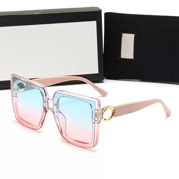 

summer quality famous sunglasses oversized flat ladies sun glasses chain women square frames fashion designer with packaging boxes shades, White;black